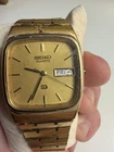 Vintage Seiko Gold Tone Quartz Watch For Parts Or Repair