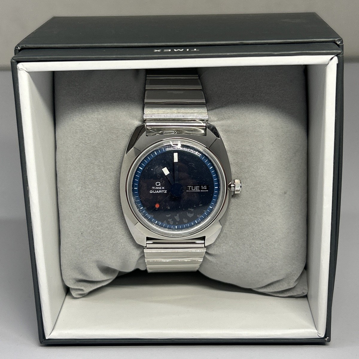 Q Timex 1975 Enigma Reissue Stainless Steel Bracelet Watch