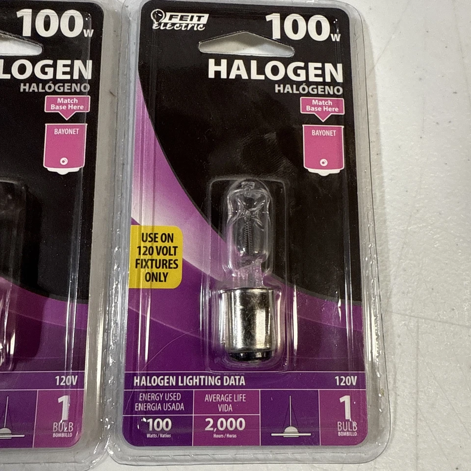 3 Pack FEIT Electric 100 Watt Dimmable Bulb BPQ100/CL/DC Bayonet Base - Image 4 of 4