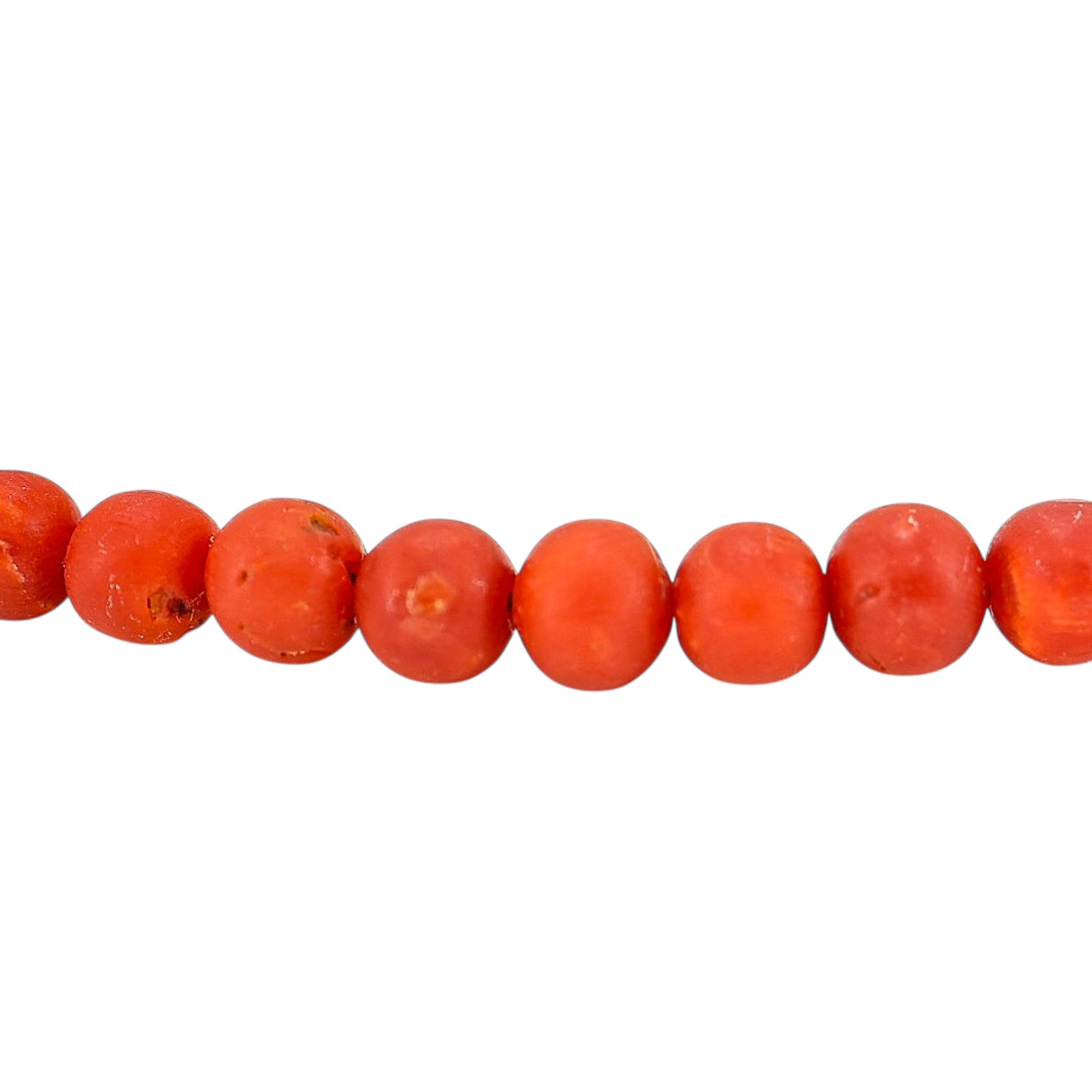 Vintage Mediterranean Red Coral Graduated Bead Necklace 20” Natural Undyed Coral