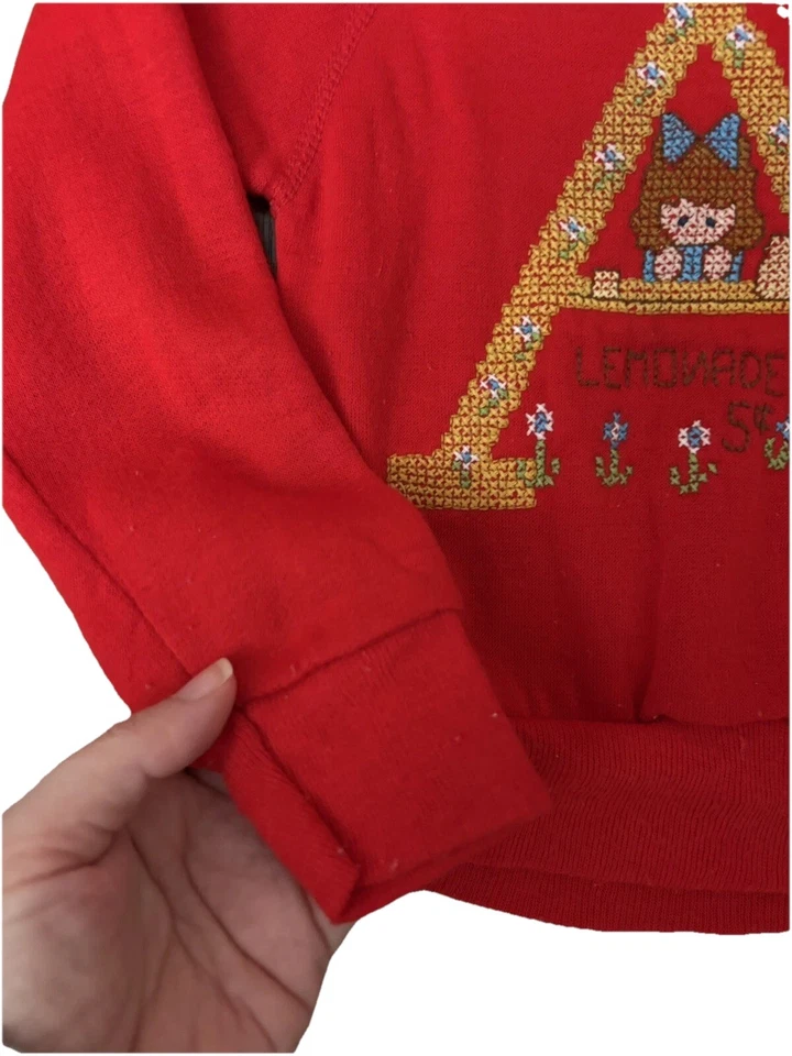Sudadera Vintage Nortog Letra 'A' Limonada Bordada Cuello Redondo Talla 4 EE. UU. Foto 2 de 4