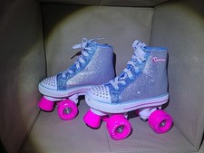 Chicago Skates Glitter Blue Silver Rhinestone High Top Roller Skates Kids J13