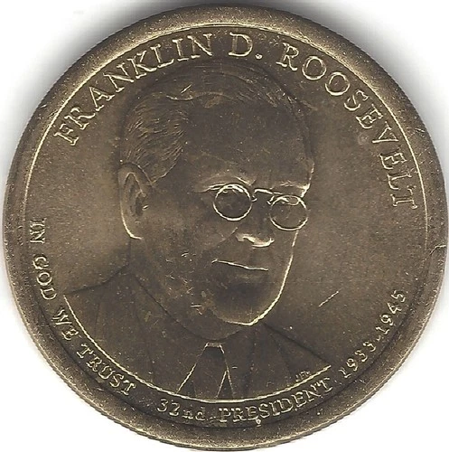 2014-D Presidential Dollar Franklin D Roosevelt — photo from the most recent tracked eBay sale