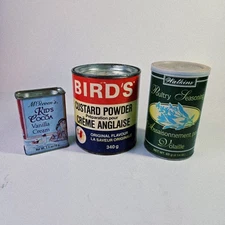 VTG Tins McStevens Kids Cocao Watkins Poultry Birds Custard Advertismen Lot Of 3