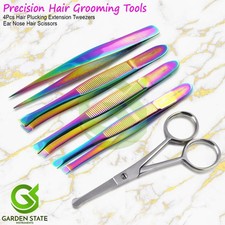 Premium Eyebrow Tweezers Set Precision Hair Removing Ear Nose Hair Scissors