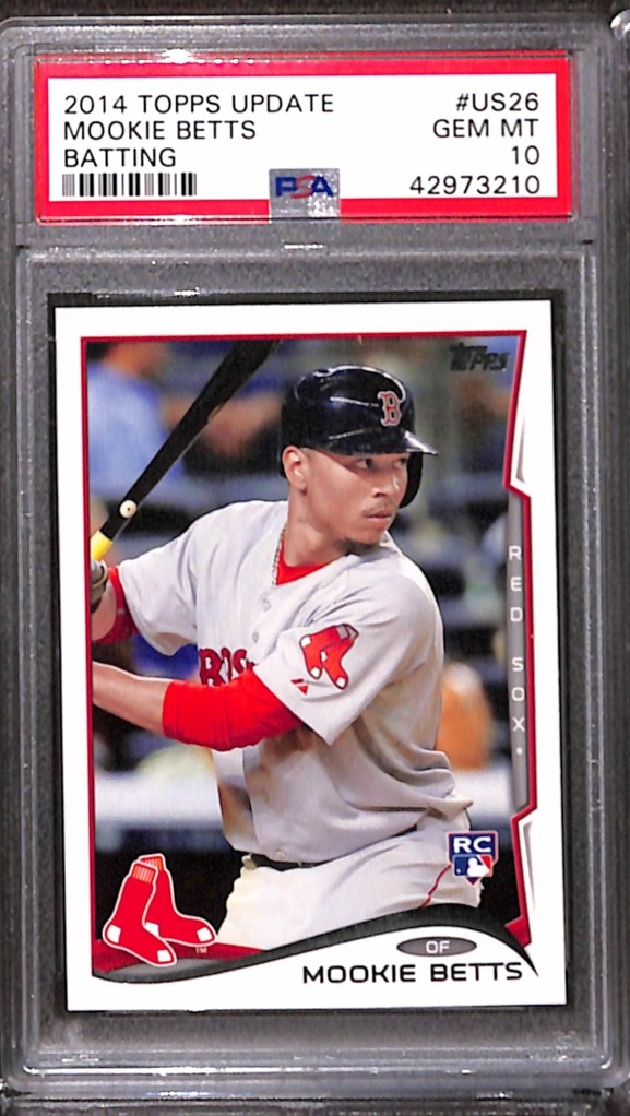 2014 TOPPS UPDATE #US26 MOOKIE BETTS BATTING PSA 10 GEM-MT 42973210 view 1
