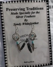 Silver Feathers By Sandy Whitefeather Sterling Silver Earrings Pechanga