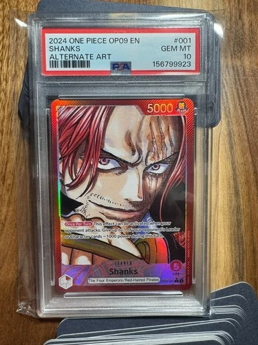 2024 ONE PIECE EMPERORS IN NEW WORLD JP #OP09-001 SHANKS ALTERNATE ART PSA 10