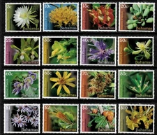 Bahamas 2019 - Native Plants Flowers - Set of 16 Definitive Stamps - MNH