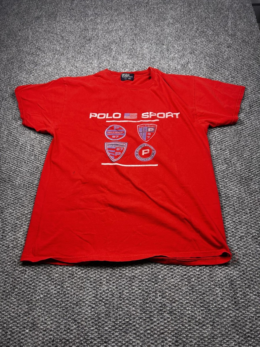 トップス Vintage Ralph Lauren Red Polo Shirt with Polo by Ralph Lauren Men's Vintage Big Gold Pony Polo Shirt Red #2