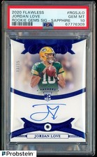 2020 Panini Flawless Rookie Gems Sapphire Jordan Love RC AUTO 13/15 PSA 10