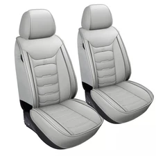 For LEXUS Front Car Seat Covers 2-Seats Protector Deluxe Leather Front Set -Gray