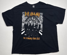 Def Leppard Stadium Tour 2022 Black Graphic T-Shirt 2XL Band XXL RARE