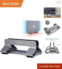 Aluminum Vertical Laptop Stand Dock Holder, Adjustable Slot Width 12-42mm, Sp...