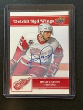 2025-26 UD Detroit Red Wings Centennial Red Auto Jimmy Carson