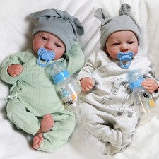 Realistic Newborn Reborn Dolls Silicone Vinyl Handmade Twins Babies Doll Gift