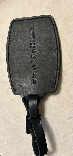 Briggs & Riley Travelware Leather Luggage Tag w/ Blank Tag Black