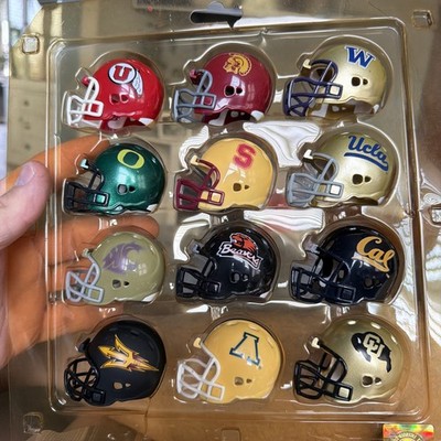 Pac 12 Conference Mini Helmet Set Riddell 2  Pocket Pro Revolution Clam Shell