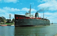 Car Ferry City of Flint Entering Harbor at Manitowoc, Wisconsin