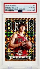2024-25 Panini Mosaic Matas Buzelis #7 Introductions Bronze Rookie RC /75 PSA 10