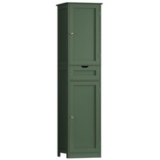Iwell Tall Bathroom Storage Cabinet 2 Doors 1 Drawer Narrow Organizer Green