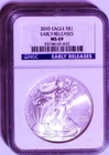 US Silver Eagle 2010 NGC MS 69  Early Releases BLUE Label