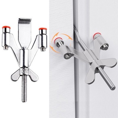 Portable Door Lock Home Security Hotel Locks (Silver Wing) Silver