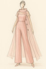 Custom Pink Formal Jumpsuit w/ Sheer Layer – Mother of the Bride Wedding Outfit