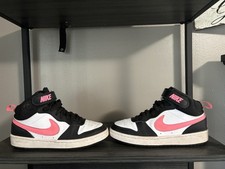 Nike Court Borough Mid 2 Pink and Black Sneaker - Kids' Size 5.5 Youth