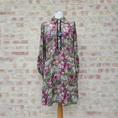 Joanie Paulina Gothic Hauskleid Gr. UK 14 Grün Burgund Kreis Rock Retro