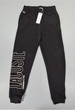 LACOSTE Kids Logo Pocket Fleece Jogger Sweatpants Size 3 Black New In Package