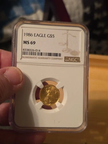 1986 American Eagle $5 1/10oz Gold Coin MS69 NGC