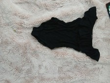 River Island Kids Bodysuit Size 7-8 Frilled Top Of Shoulder Black