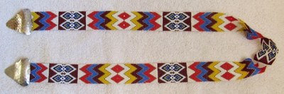 #ad Sioux Indian Beads Beaded Beadwork amp; Sterling Silver Arrowhead Buckles Belt $98.04