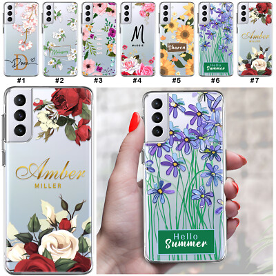 Personalised Phone Case For Samsung Galaxy S25 S24 FE S23 S22 Sweet Flower Cover