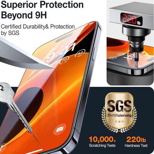 3-Pack HD Tempered Glass Screen Protector for iPhone 15 / iPhone 15 Pro - 第 3/12 張圖片