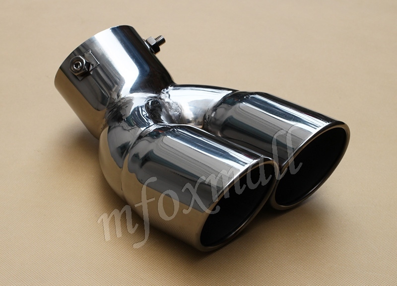 76mm 3"" Inlet Universal Car Rear Exhaust Tailpipe Muffler End Silencer Tip