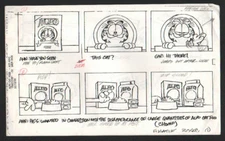 1990 ALPO CAT FOOD GARFIELD CAT ORIGINAL STORY BOARD PRODUCTION ART STRIPS 14X9