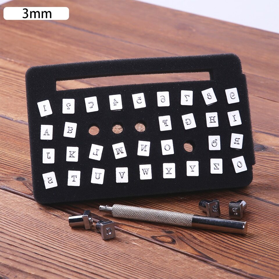 Leather Letter Stamp Set , 3/6mm Leather Stamps Alphabet Metal Punching