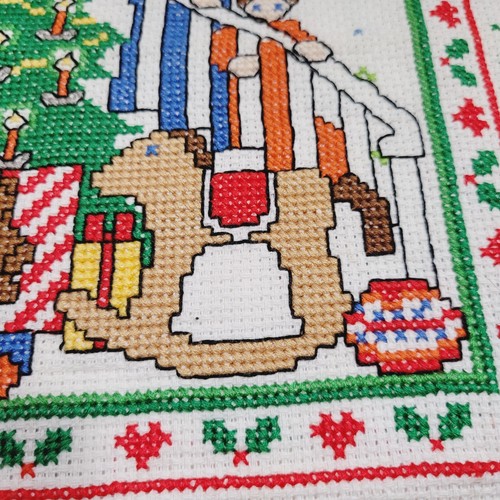 Früher Weihnachtsmorgen bunt Feiertag fertig Kreuzstich Kinder Spielzeug ungerahmt - Bild 10 von 24