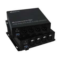 2 x Mic & 2 x Line Level (input)/ 4 Ch Line (output) XLR  Audio over Optic Fiber