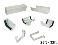 Full Set Square Line White Guttering For Static Caravan 28ft 30ft 32ft Static
