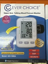 CLEVER CHOICE Upper Arm Blood Pressure Monitor. Model: SDI-1786A