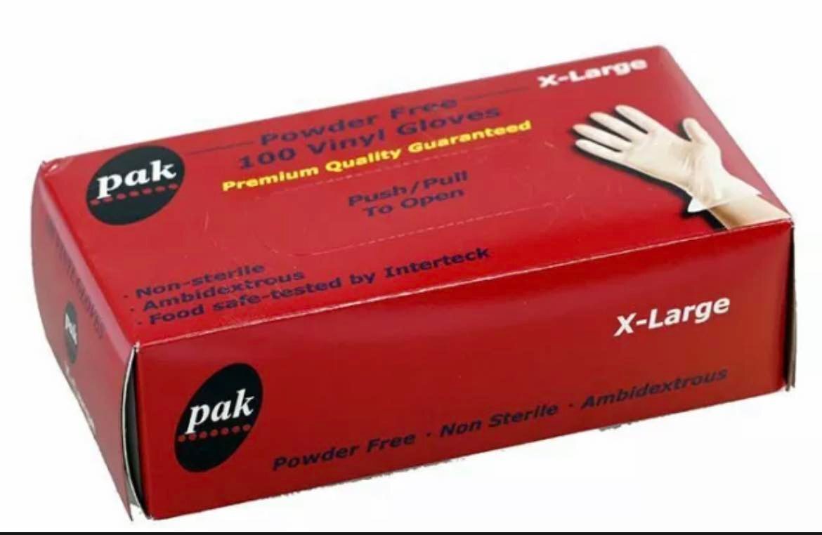 100 Pcs Vinyl Clear Disposable Gloves Large Examination Powder Latex