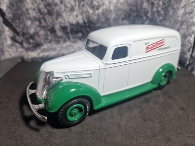 Vintage Wiedergabe eines 1938 Chevy Panel Truck Krispy Kreme Ertl Druckguss Bank & Schlüssel