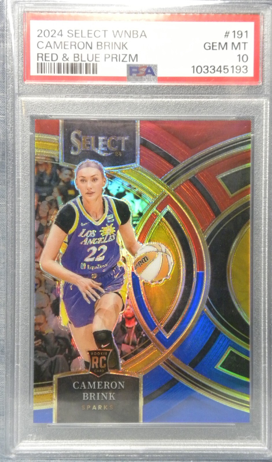 2024 Select WNBA Cameron Brink Rookie #191 Red Blue Prizm Premier 321/399 PSA-10