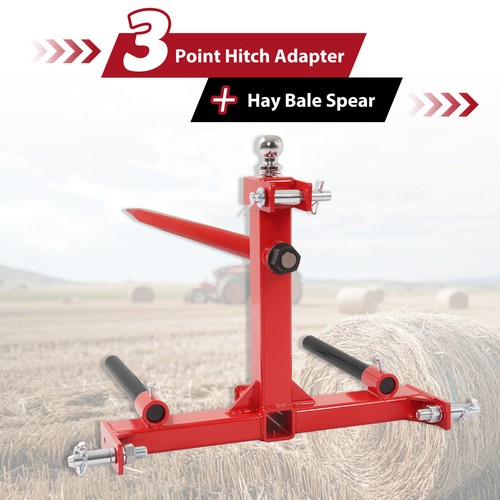 3 Punkt Heuballen Speer Anhängerkupplung Aufnahme mit Schwanenhalskugel für Kat 1 Traktor - Bild 8 von 48