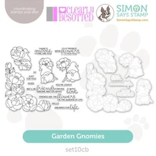 Clearly Besotted GARDEN GNOMIES Stamptember 2024 Stamps Dies Simon Says FLOWERS