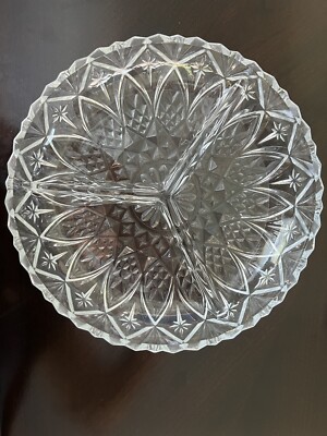 Gibson everyday one three section glass relish dish