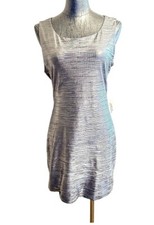 Forever 21 Silver Metallic Tank Mini Dress Large